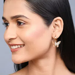 ToniQ Gold-Plated Contemporary Drop Earrings-image-49