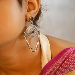 Shyle Silver-Plated 925 Sterling Silver Classic Drop Earrings image 5