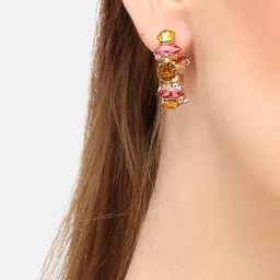 SOHI Gold-Plated Contemporary Hoop Earrings image 4