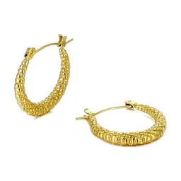 VIEN Gold-Plated Oval Shaped Hoop Earrings image 5