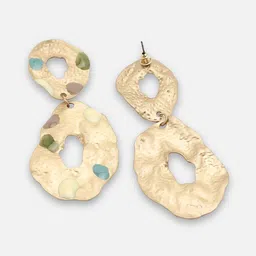 SOHI Gold-Plated Contemporary Drop Earrings image 5