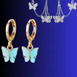 Pinapes Set Of 2 Gold-Plated Contemporary Hoop Earrings image 5