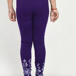IndiWeaves Girls Pack Of 5 Printed Skin friendly dyes Pure Cotton Ankle Length Leggings image 2