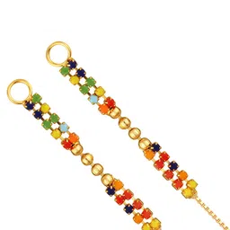 Vighnaharta Set Of 2 Gold-Plated Contemporary Ear Chains image 5