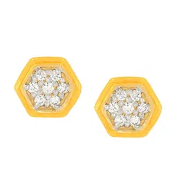 BHIMA Jewels 22K Hallmark 916 Purity Yellow Gold Hexagon Stone Stud-picture-11