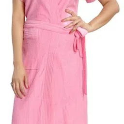 sree raj Baby Pink Bathrobe XXL Bath Robe image 1