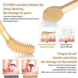 bitline Baby Oral Cleaning Brush 2 In 1 Tongue cleaner Toothbrush For Baby 6 To 24 Month Extra Soft Toothbrush image 3