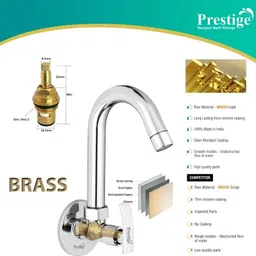 prestige SINK COCK (HEAVY DUTY) WITH ROTATING BRASS SPOUT KITCHEN SINK TAP [SINK TAPS] KITCHEN TAP Sink Tap Faucet image 3