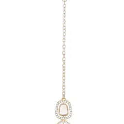 AMI Gold-Plated Austrian Diamonds Studded Necklace With Earrings & Maang Tika image 4