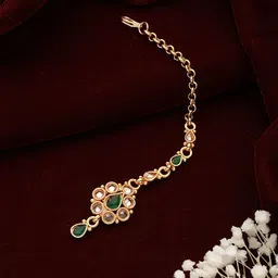 Jazz and Sizzle Kundan-Studded & Pearl Beaded Maangtikka image 1