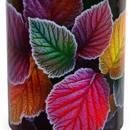 the caicos Frosted Autumn Leaves Coffee | Colorful Fall Foliage Pattern Ceramic Coffee Mug image 3
