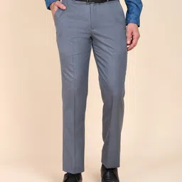 park avenue Men Regular Fit Grey Viscose Rayon Trousers-picture-21