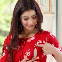 parasnath Women Night Suit Set Maroon Printed image 5