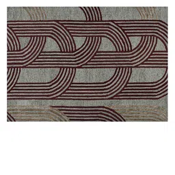saraswatii global Grey & Brown Geometric-Printed Hand Tufted Rectangular Carpet image 2