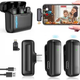 gentle e kart ® J13 Dual Microphone Videos/Reels/Shorts/Vlog/Meeting/Teaching (Type-C/ ios) Microphone-picture-11