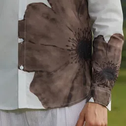 lenus Men Regular, Super Slim Fit Self Design Ribbed Collar Casual Shirt image 4