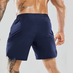 athro Graphic Print Men Blue Gym Shorts image 2