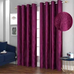 udaygiri 213 cm (7 ft) Polyester Room Darkening Door Curtain (Pack Of 2)-picture-11