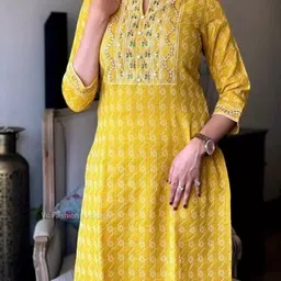 shree shyam febric Women Viscose Rayon Kurta Pant Set image 2