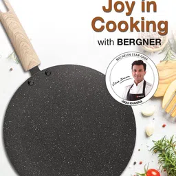 bergner Earth Black Non-Stick Induction Bottom Tawa 26 cm diameter image 2