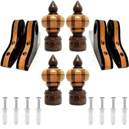 paras Brown Curtain Knobs, Rod Rail Bracket, Curtain Hooks, Curtain Rods, Curtain Rings Metal-picture-13