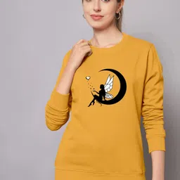 zentworld Women Printed Round Neck Cotton Blend Yellow T-Shirt-picture-25