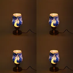 afast Stylish Table Lamp With Decorated Glass Shade, Round, LED Compatible,(Pack Of 4) Table Lamp-picture-20