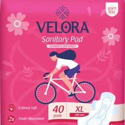 velora Soft Feel XL Sanitary Pads for Women Trifold pads (XLSize- 280 MM-40 Pads) Sanitary Pad image 1