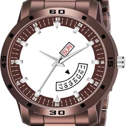 kairova Elegant Bronze-Tone Metal Analog Watch with Day-Date Wheel Analog Watch - For Men KRM026_MA_Dd steel brown image 2