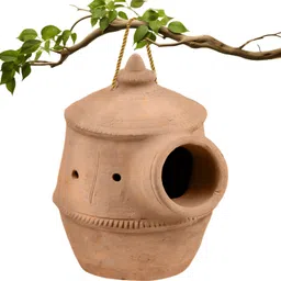 birdshala Terracotta Clay Bird Nest - Attractive and Safe Hanging Nest for balcony, Garden Bird House-picture-31