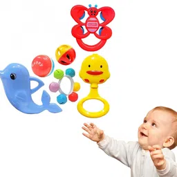 rosefair Rattle Early Educational Infant Toys Set, Birthday Gift Set 3-12 Month for Baby Rattle-picture-12