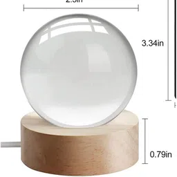 global reach 3D Solar System Crystal Ball with Wooden LED Base - Ideal Decoration for Home Night Lamp image 2