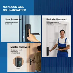 OZONE Smart Wi-Fi Lock for Wooden & Metal Doors, 4-Way Access, OzoLife App, Fingerprint, Password, RFID Card, 35-80 mm Door Thickness, Free Installation, 2 Years Warranty Smart Door Lock image 4