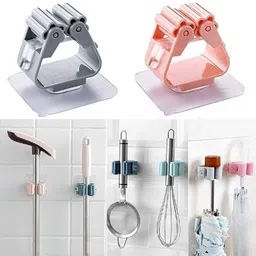 webdealz Anti-Slip, Wall Mounted Self Adhesive Reusable Broom Mop Hook x3.634 (Pack of 3) Hook 1 image 5