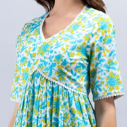 sak jaipur Women Cotton Blend Kurta Palazzo Dupatta Set image 5