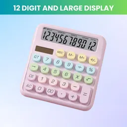 frony Desktop Calculator, 12-Digit Large LCD and Large Buttons for Office, Homes A490 Basic Calculator image 1