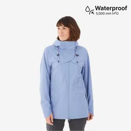 quechua Women Full Zip Rain Jacket with Secure Chest Pocket Dusk Blue - NH500-picture-11