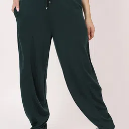 clothink india Women Solid Dark Green Track Pants-picture-11