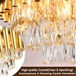 svah 600mm Full gold Round Chandelier For Living Room Bed Room Chandelier Ceiling Lamp image 4