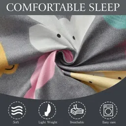 kitchdeco 180 TC Polycotton Double Printed Flat Bedsheet image 2