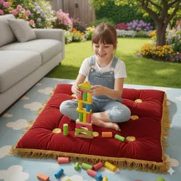 alden Microfibre Floor Cushion Pack of 1 Stripes Floor Cushion image 5