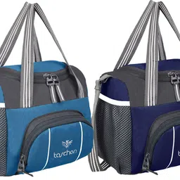 taschen All Age Combo Offer Lunch Bags Branded Trendy Premium Quality Carry on School Office & Picnic (Sky Blue+Navy Blue 3014+3012) Waterproof Lunch Bag-picture-27
