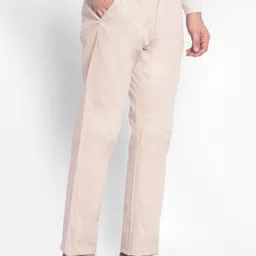 crimsoune club Men Slim Fit Beige Cotton Blend Trousers image 2