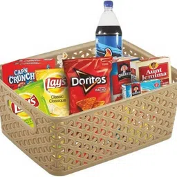 vr Plastic Plastic 3 Pieces Medium Size Multipurpose Solitaire Storage Basket with Lid Storage Basket image 3