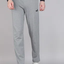 Men Solid Grey Track Pants-image-4