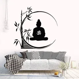 75 cm Wall Decal Buddha Meditation Circle Yoga Reed Buddhismsha Sticker Self Adhesive Sticker-image-30