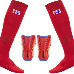 denovo Justry Football Kit (One Pair Lycra Plain Knee Length Football Socks + One Pair Shin Guard) Football Kit-picture-12
