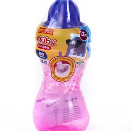 nuby Flip-IT Straw Cup(Sipper) for your child (Pink & Purple) with 10 oz/300ml image 3