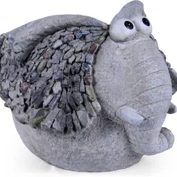 sharpex Elephant shape Garden Animal Statue / Lawn Yard Art Sculpture Decorations, Indoor / Outdoor Art Lawn Ornaments Garden Gnome Sculpture for Patio, Yard or Lawn (Stone) Garden Gnome image 2