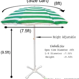 green bird Garden Umbrella With Stand 8ft Outdoor Big size Umbrella for Shop,Garden KL60 Umbrella image 5